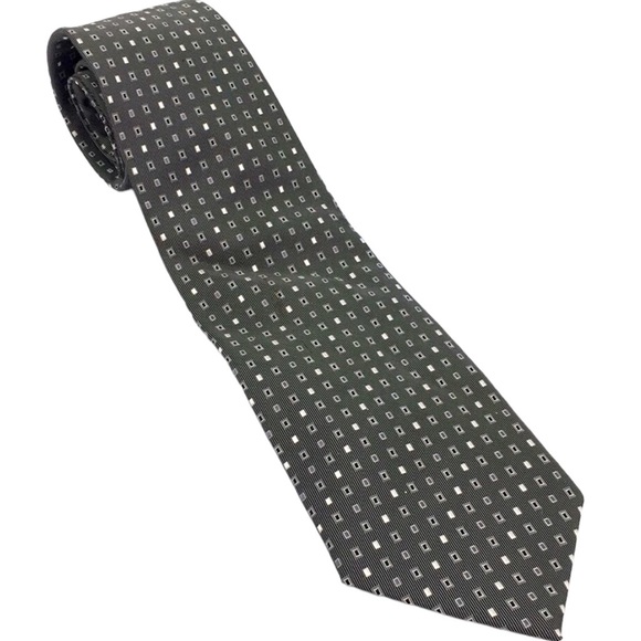 Pronto Uomo 💯% Silk Black, White, & Gray Tie - Picture 1 of 3